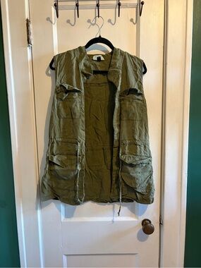 Olive Utility Vest Jacket - Women